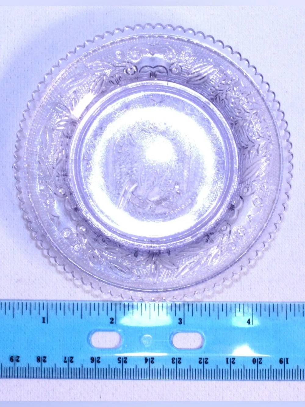 Antique Westmoreland Cup Plate Bald Eagle 1831 Lavender Pressed Glass